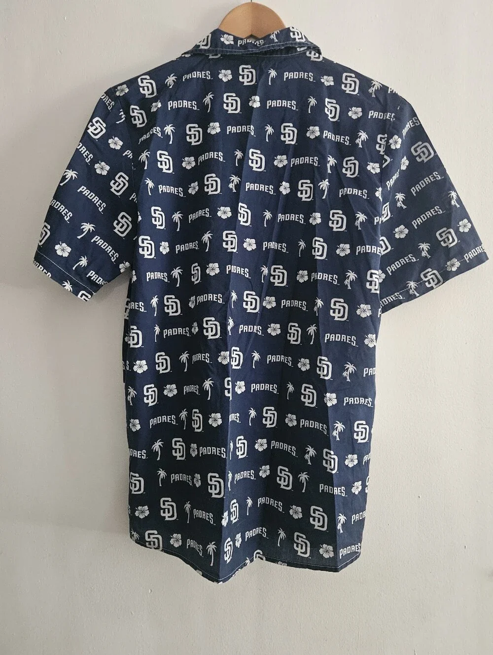 San Diego Padres Navy Logo Print Short-Sleeve Shirt Large